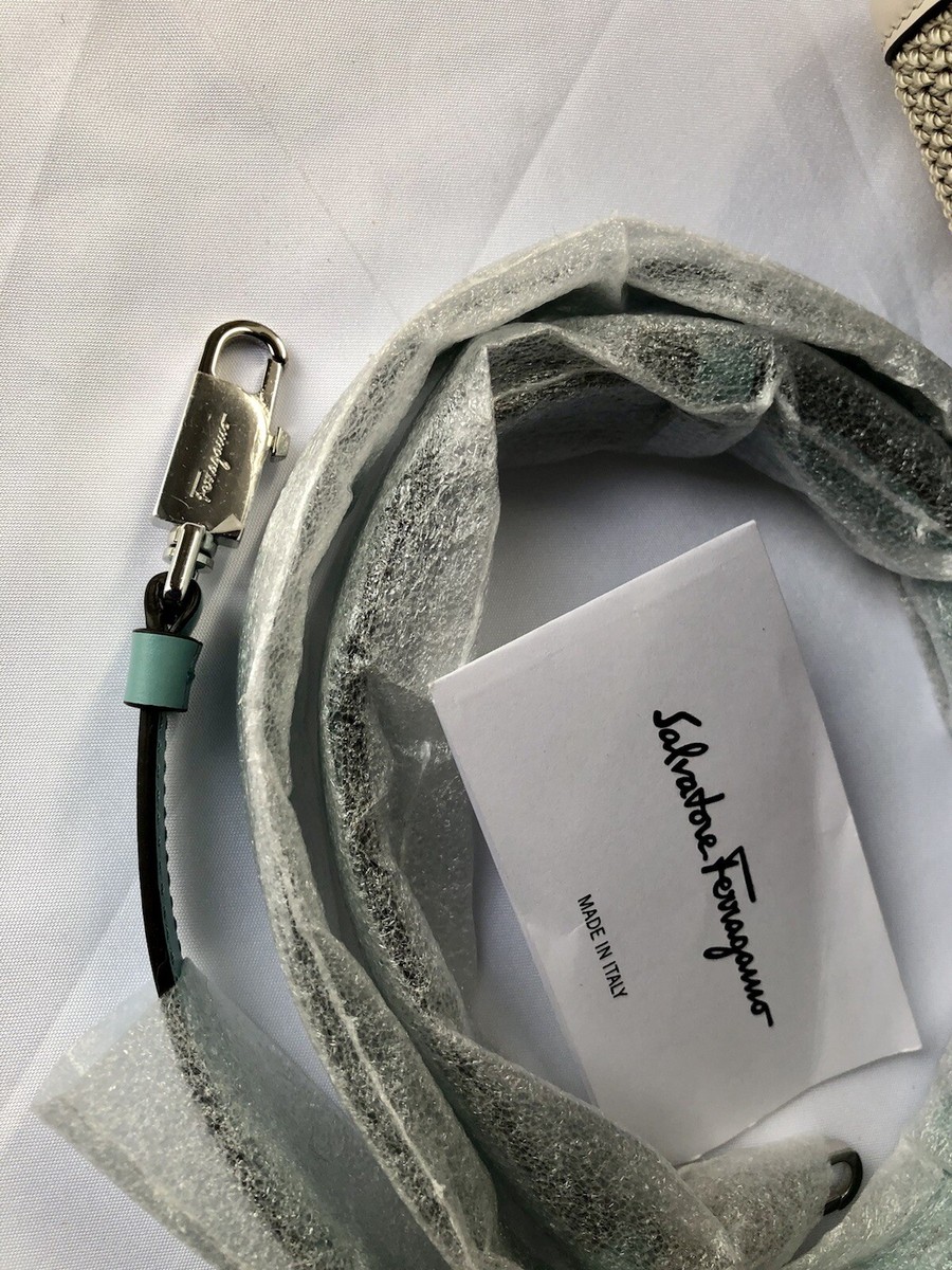 SALVATORE FERRAGAMO Boxyz Striped Cord/Leather Satchel Bag SALVATORE FERRAGAMO Boxyz Striped Cord/Leather Satchel Bag
