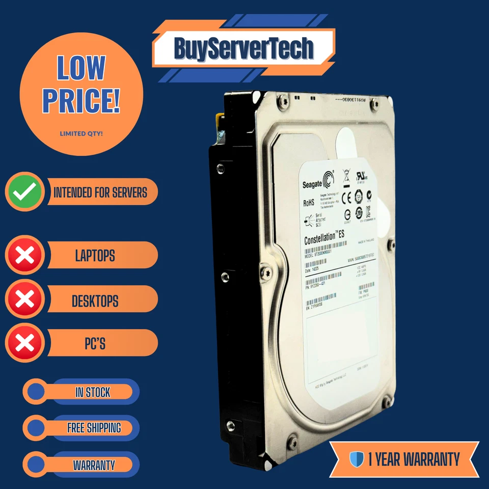 Seagate ST2000NM0001 2TB 7200RPM 6Gb/s SAS 3.5" HDD | Constellation ES | 1 Y war - Image 4 of 4