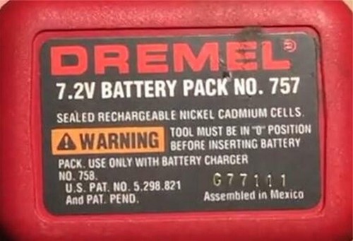 NEW Battery pack for Dremel 7700 cordless drill 7.2V NIMH 2000Mah NO. 757 - Picture 2 of 6