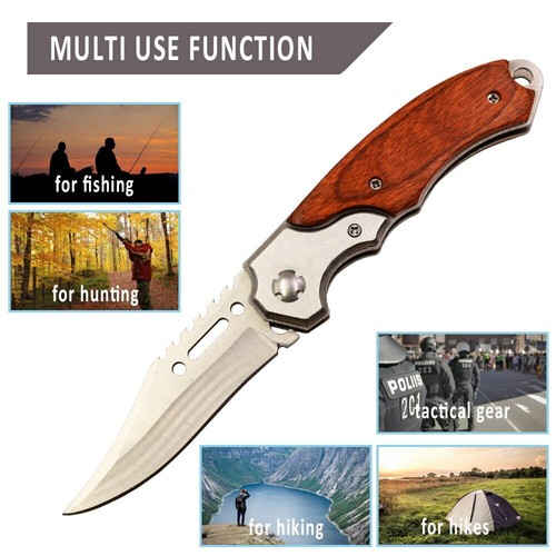 7.87" Military Tactical Camping Folding Spring Assisted Open Rescue Pocket Knife - Picture 5 of 6