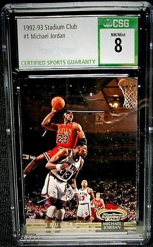 CSG 8 1992-93 TOPPS STADIUM CLUB MICHAEL JORDAN Card #1~CHICAGO BULLS nm/mt