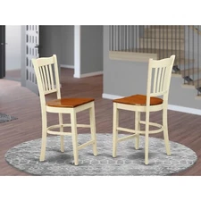 Grs-whi-w Groton Counter Stools With Wood Seat in Buttermilk and Cherry-set of 2