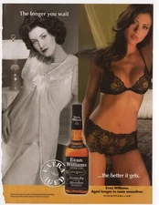 vintage 2000s magazine ad EVAN WILLIAMS Kentucky Bourbon Aged nightie