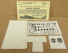 Champ Decals R-73 Pacific Fruit Express (UP-SP) Freight Refrigerator O-Scale NOS