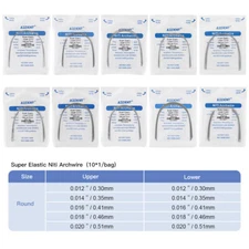 AZDENT Dental Orthodontic Super Elastic Niti Arch Wires Round Natural Form