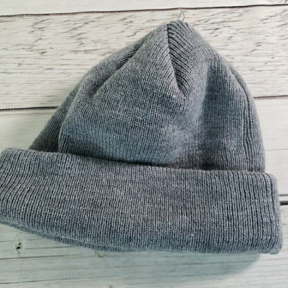 ✅80s vintage adidas wool knit beanie Vintage Adidas Beanie White Trefoil Knit Winter Hat Gray
