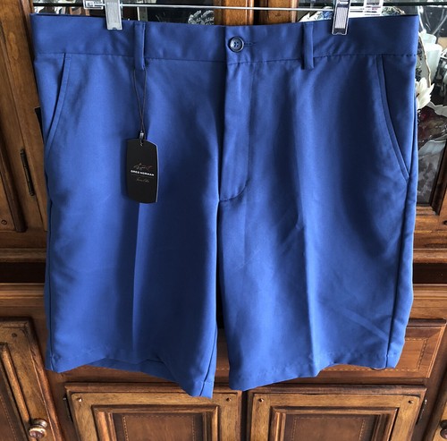NWT Greg Norman For Tasso Elba Rapid Dry Golf Shorts Mountain Blue Size 34 NWT