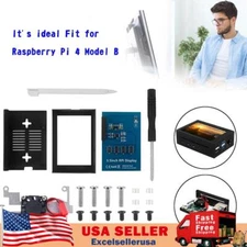 3.5 In Display Aluminum Alloy Case + LCD Screen Fit for Raspberry Pi 4 Model B E
