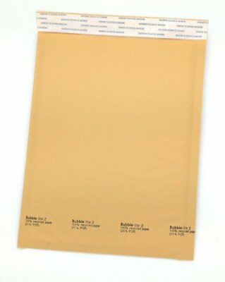 100 #2 (8.5''x12'') Kraft Bubble Lined Mailer Envelopes Self Seal Free Shipping