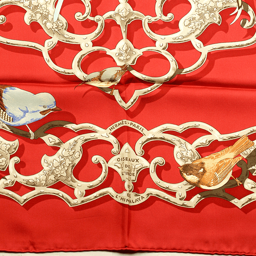 Hermes Schal OISEAUX DE L'INDE ET DE L'HIMALAYA 90cm Seide Carre Foulard - Bild 3 von 7