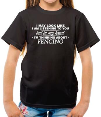 In My Head I'm Fencing - Kinder T-Shirt - Fechter - Hobby - Sport - Fan - Liebe