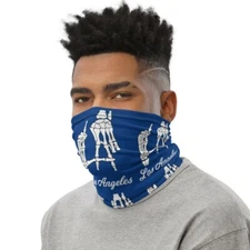 L.A. Skeleton Hands FACE COVER - NECK GAITER - Dodger Colors Show your Spirit