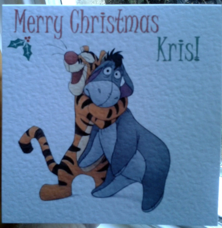 Tigger and Eeyore Christmas Card (Winnie the Pooh) NON-pers vers SENT TRACKED - Image 3 of 4