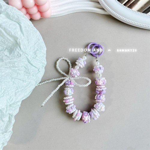 Bowknot Bag Pendant Keychain Pearl Phone Lanyard Cute Mobile Phone Strap - Photo 10 sur 20