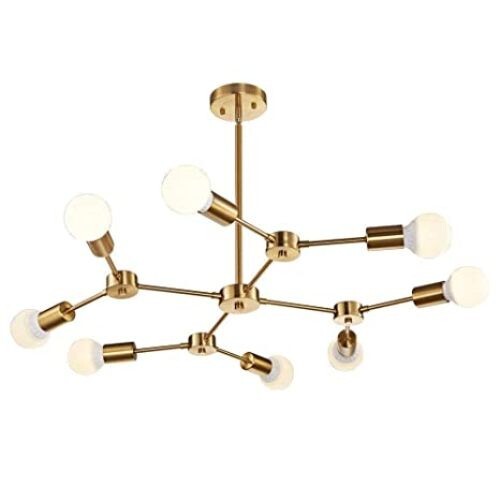 E 26 Brass Antique Chandelier Ceiling Light with 8 Light Holder Unique Design - Picture 12 of 13