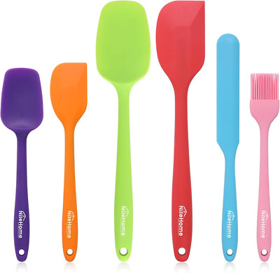 Nilehome Silicone Spatula Set Food Grade Kitchen Utensils with Silicone Brush He