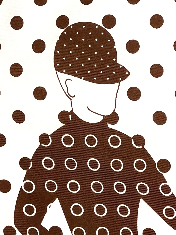 Raro “21” Club NY Marfil Marrón Jockey Puertas de Hierro Bufanda de Ray Strauss 31” Foto 2 de 4