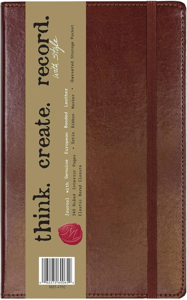 C.R. Gibson Brown Bonded Leather Notebook with 240 Ruled Pages 5" W x 8.25" H - Image 3 of 4