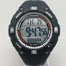 Armitron Pro Sport Watch Mens Digital WR 330FT Black Resin Alarm Timer MD13003