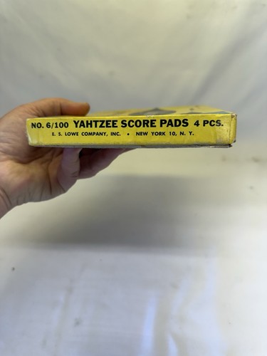 Vintage 1956 Yahtzee Score Pads in Original Box 4 Pads: Lowe Replacement Pads - Picture 3 of 4