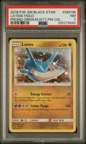 2018 Pokemon Black Star Promo Dragon Majesty Latios Holo SM136 PSA 7