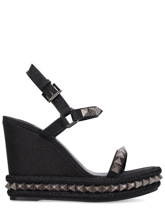 Christian Louboutin - блестящие танкетки из пираклуса диаметром 110 мм - черный 163990₽