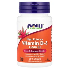 Vitamin D-3, 2,000 IU, 30 Softgels