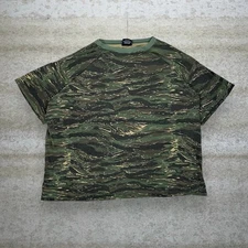 Vintage 90s Tiger Stripe Hunting Camo Shirt Mens 2XL Woodland Short Sleeve