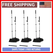 **Luxurious 3-Pack Commercial Broom and Dustpan Set - Effortless Floor Cleani...