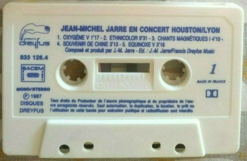 Jean-Michel Jarre En Concert: Houston / Lyon - Cassette - Foto 3 di 3