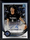 2025-26 Bowman Anthony Black Chrome Auto Autograph Refractor #/499 Magic
