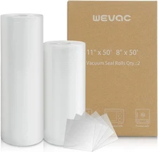 Commercial Grade Vacuum Bags 2 Roll Pack for Sous Vide & Meal