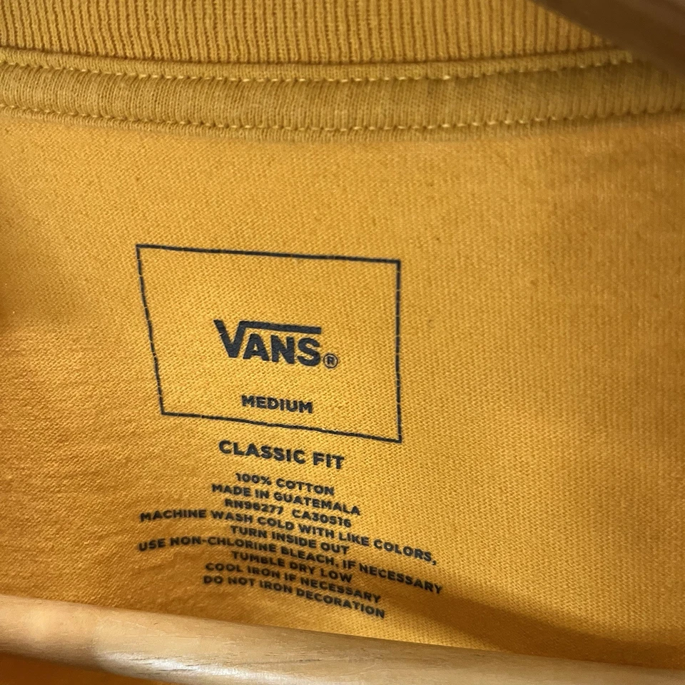 Camiseta Vans Off The Wall Dorada Amarilla Negra Logo Gráfico Para Hombre Talla M Calce Clásico Foto 4 de 4
