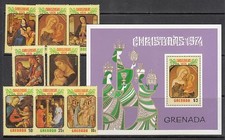 Grenada - Post 1974 Yvert 541/8+H.35 ** Mnh Weihnachten Malerei
