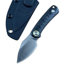 TWOSUN TS525 Fixed Knife M390 Blade Black Carbon Fiber Handle