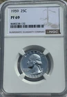 1959 25C Proof Silver Washington Quarter NGC Graded PF 69