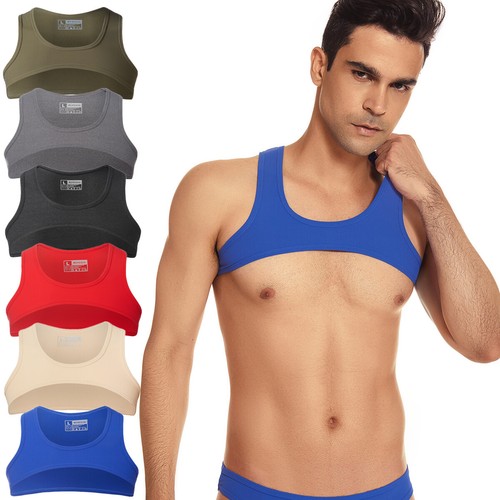 Mens Harness Tanks Tops Underwear Gay Sexy Stage Dance Showwear Male Vest Briefs - Picture 5 of 19