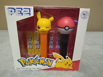 Pokemon Pikachu + Poke Ball 2 Pack Pez Dispenser & Candy Gift Set New Sealed Box