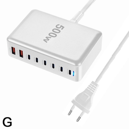 500W Desktop GaN Charger 8-port USB Type C PD Charger Charge V1 sn Lot Fast R7J1 - Picture 14 of 17