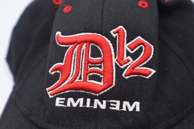 Vintage Eminem D12 Black & Red Baseball Cap Medium Flexible Fit | eBay
