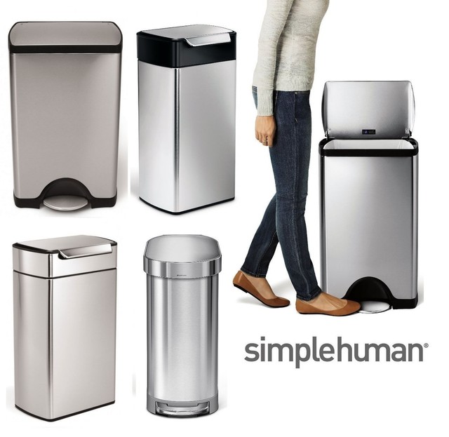 Simplehuman 1 5 Litre Tabletop Countertop Waste Bin Steel Swing