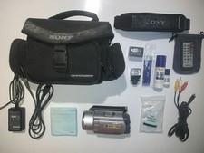 Sony Handycam DCR-SR100 Camcorder With Lot Accessories Working But Damage LCD 
