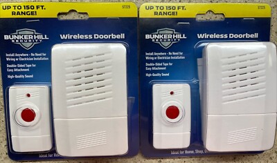 NEW - Set Of 2 - Bunker Hill Security Wireless Doorbell - Battery Operated 57225