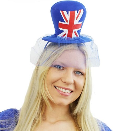 Union Jack Fascinator Mini Top Hat 