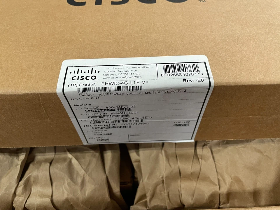 NEW Cisco EHWIC-4G-LTE-V Radio Modem for Verizon 700 MHz Band 13 CDMA Rev A - Image 2 of 4