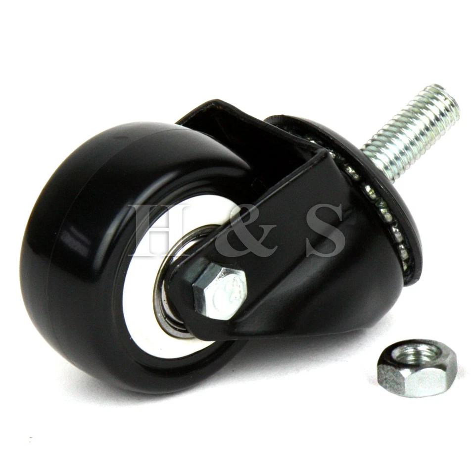 Ruota Girevole Con Perno Filettato M10 per Carrello - Ruote per Mobili Pivotanti - Immagine 2 di 4