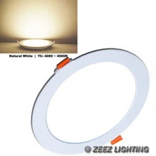 6W 4-Inch Round Natural White LED Recessed Ceiling Light Slim Wafer Down Lights