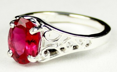 CREATED RUBY Sterling Silver Ladies Ring -Handmade • SR005 - Picture 2 of 5