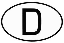 Deutschland D-Schild Kennzeichen D Schild Aufkleber 13,5 x 9 cm