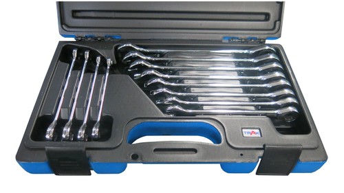 TRAX 12Pcs Straight Cr.V 12PT Metric Ratchet Spanner Wrench Set ARX-0012GM - Picture 2 of 6